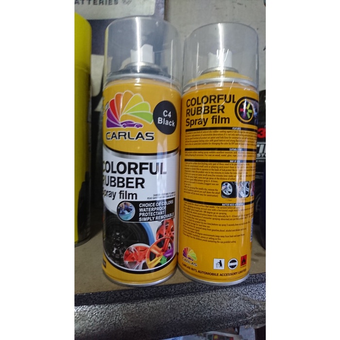 Carlas Rubber Paint Warna Hitam Cat Pylox Karet Anti Baret Luntur