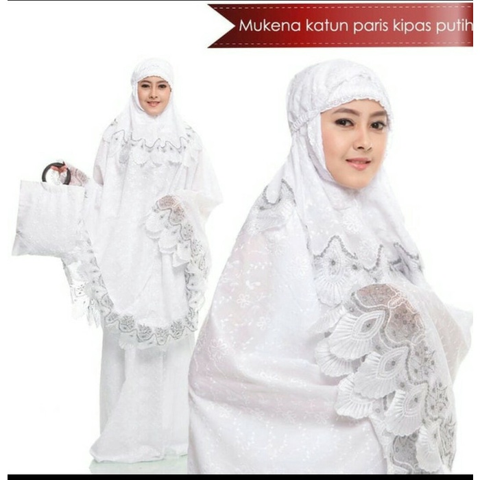 Grosir Mukena Katun Paris Organdi Kipas Putih