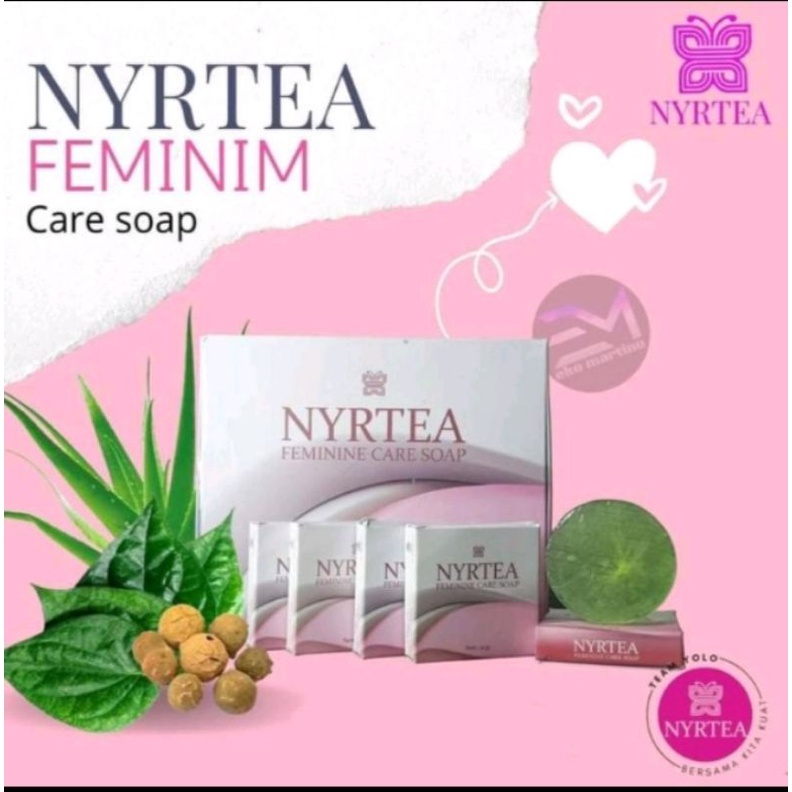 1 paket/box Nyrtea feminime soap||sabun kewanitaan free member ber ID