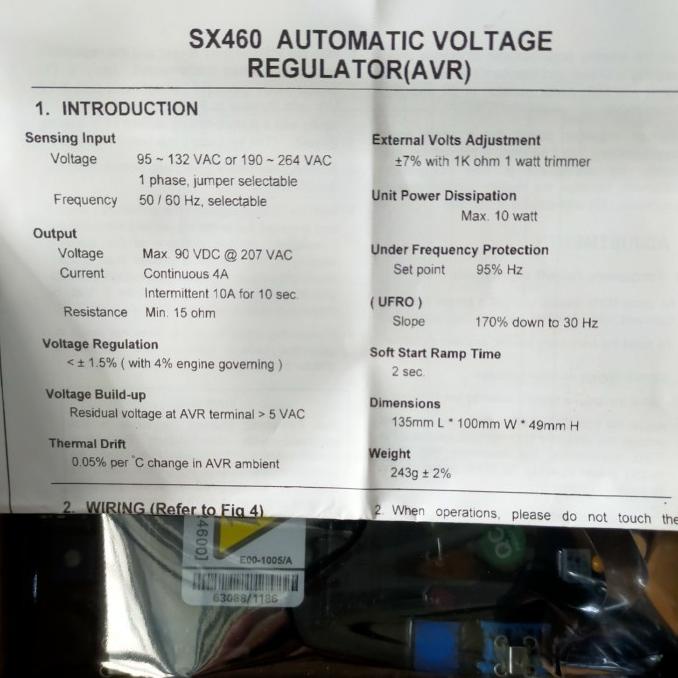 Avr Sx460 / Avr Sx 460 Genset Original Best Quality