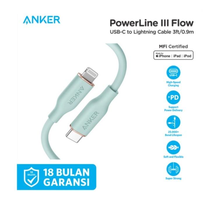Anker Kabel Charger Anker Powerline Iii Flow Type C To Lightning 3Ft