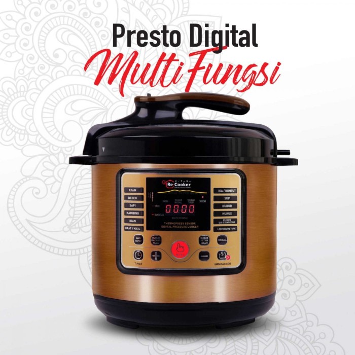 Terlaris Rb Cooker Presto Digital 16 Menu Praktis Bahasa Indonesia