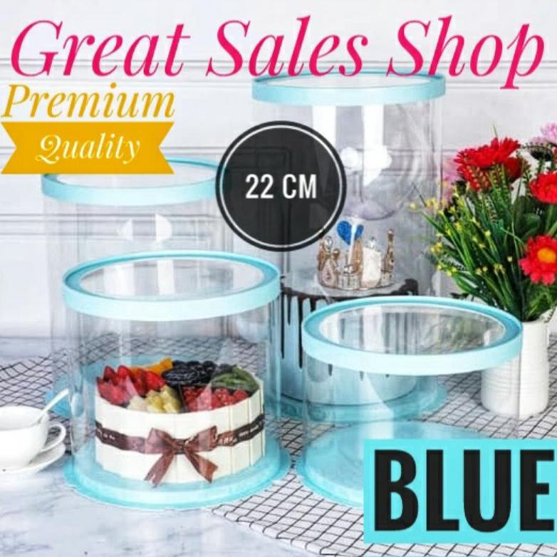 

Terbaru Cake Box Bulat Dus Kue Bulat Kotak kue Bulat Transparant Mika PET Diameter 22 CM