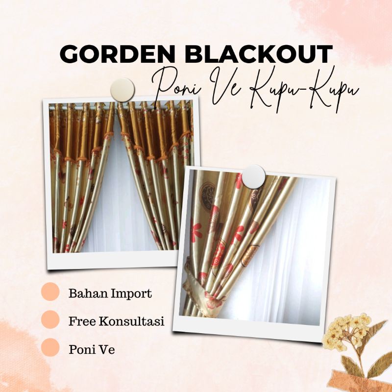 GORDEN Blackout PONI VE KUPU-KUPU MAWAR COKLAT