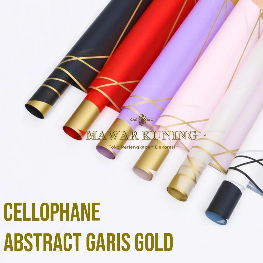 

Promo [ 20 Lembar ] Cellophane Abstract Garis Gold - ATWF