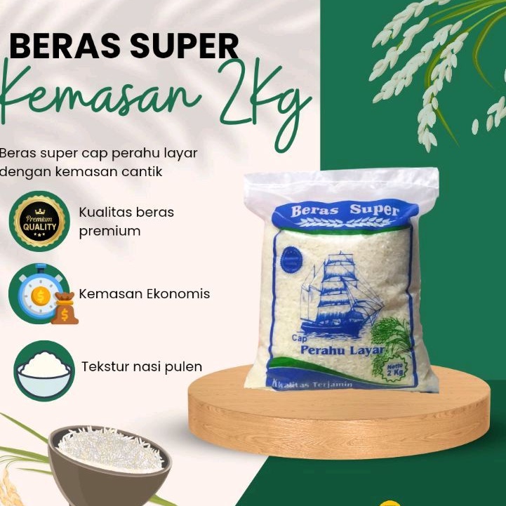 

Beras Super Murah 2 Kg/ Beras Ekonomis/ Beras premium kemasan 2 Kg