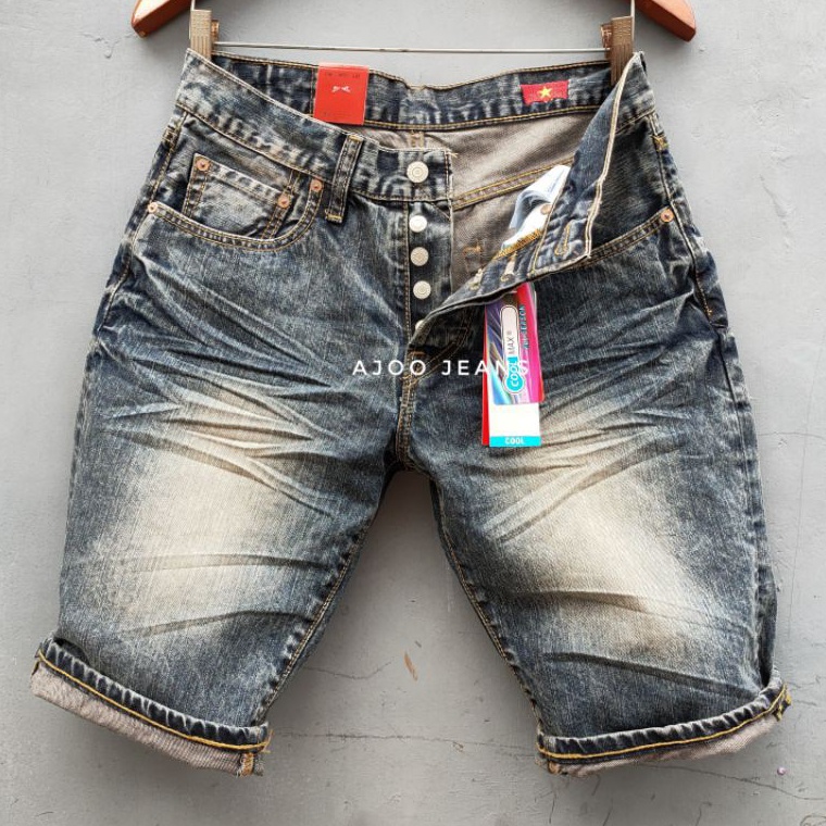 (♥C6369]  Celana Pendek Import Pria 501 Snow Ringkel Made In Vietnam 🇻🇳 Terbaru Dan Terlaris