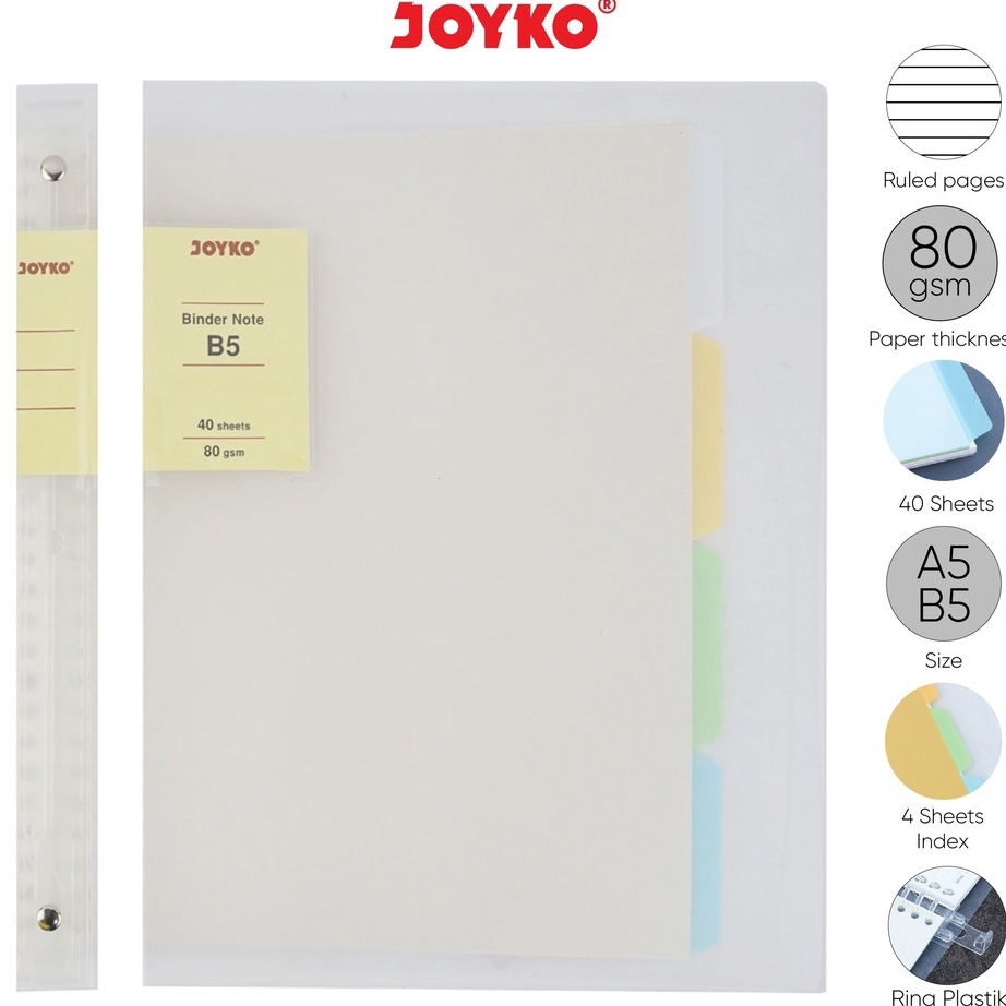 

Terbaru 3.3 Binder A5 20 Lubang &B5 26 Lubang Transparent Joyko B5-TP-P144