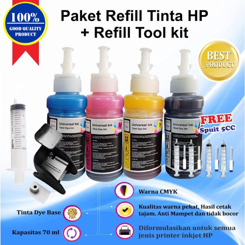 Paket Refill Tinta Printer HP Refill 802 803 680 60 61 703 704 678 46 682