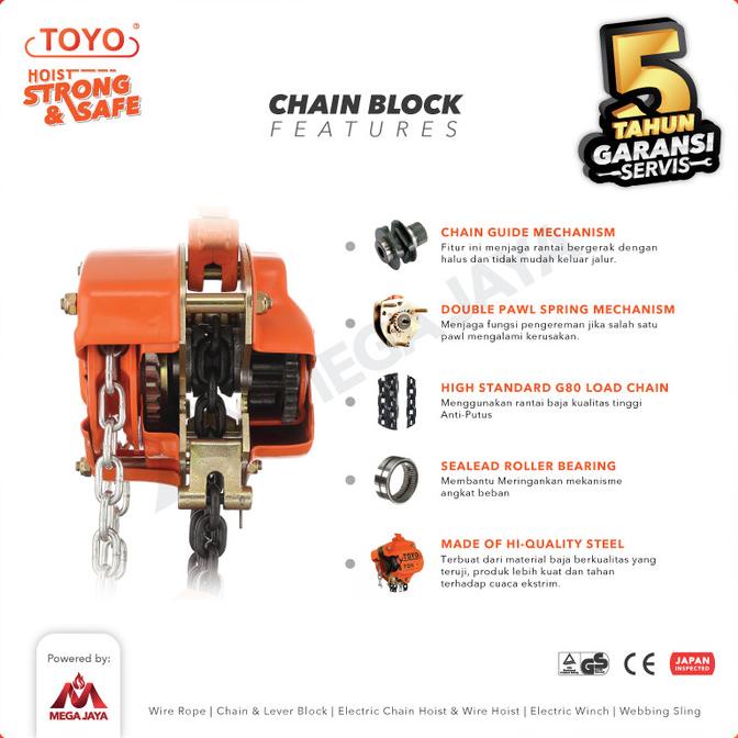 Chain Block / Takel 10 Ton X 10 Meter Toyo