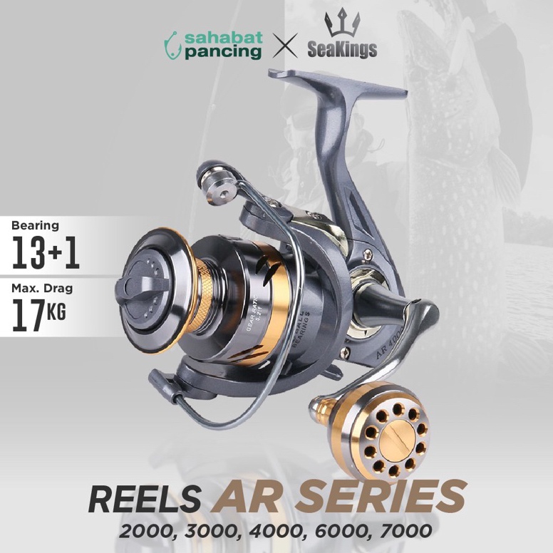 SALE TERBATAS|| REEL PANCING METAL DEUKIO AR 2000 3000 4000 6000 7000 13BB+1BB MAX DRAG 13KG