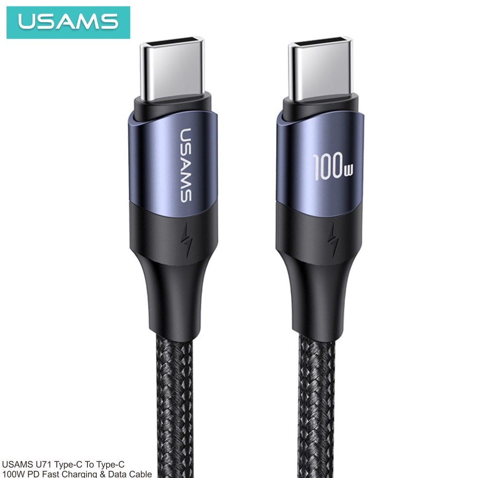Langsung kirim. USAMS U71 Kabel Data Fast Charging Type C to Type C PD 100W