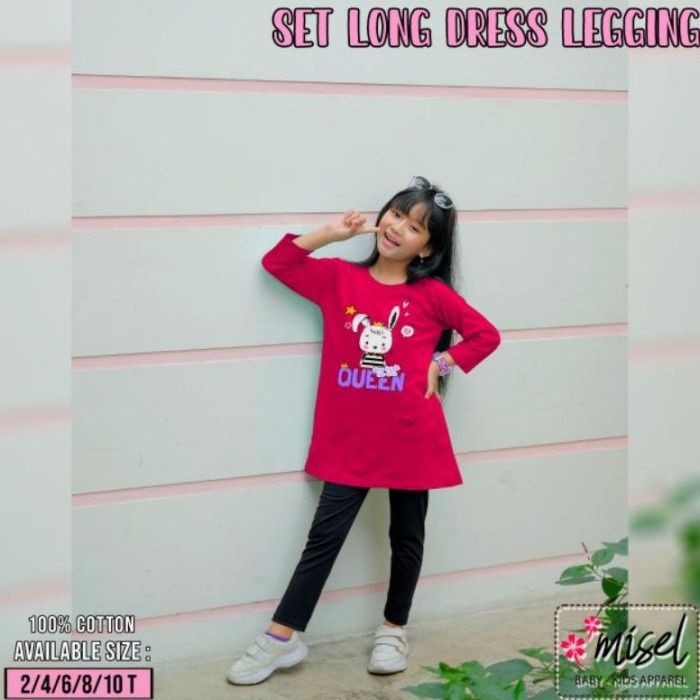 GRATIS ONGKIR Premium Set Long Tunik + Legging Misel Setelan Anak