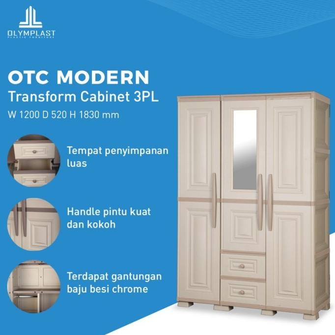 Lemari Pakaian Olymplast Otc 3Pl St2 Modern 3 Pintu Cermin Sasyaniara