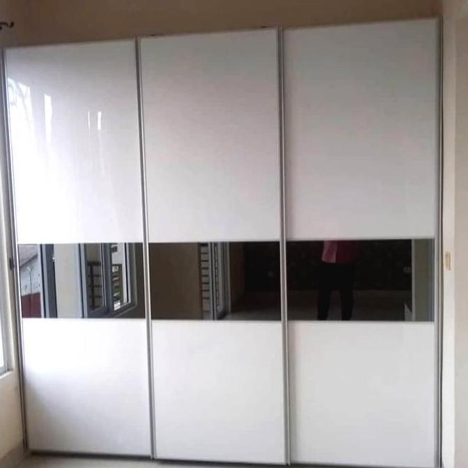 Terlaris Lemari Pakaian 3 Pintu Sliding Hpl Rel Gantung Ocimaii