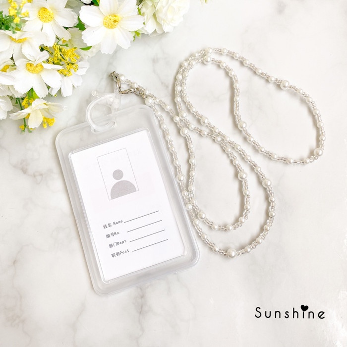

Best Seller Gantungan Tali Id Card Lanyard Pearl Mutiara Crystal Beads