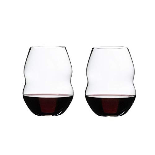 Terlaris Riedel Swirl Wine Glass, 2 Count (Pack Of 1), Clear