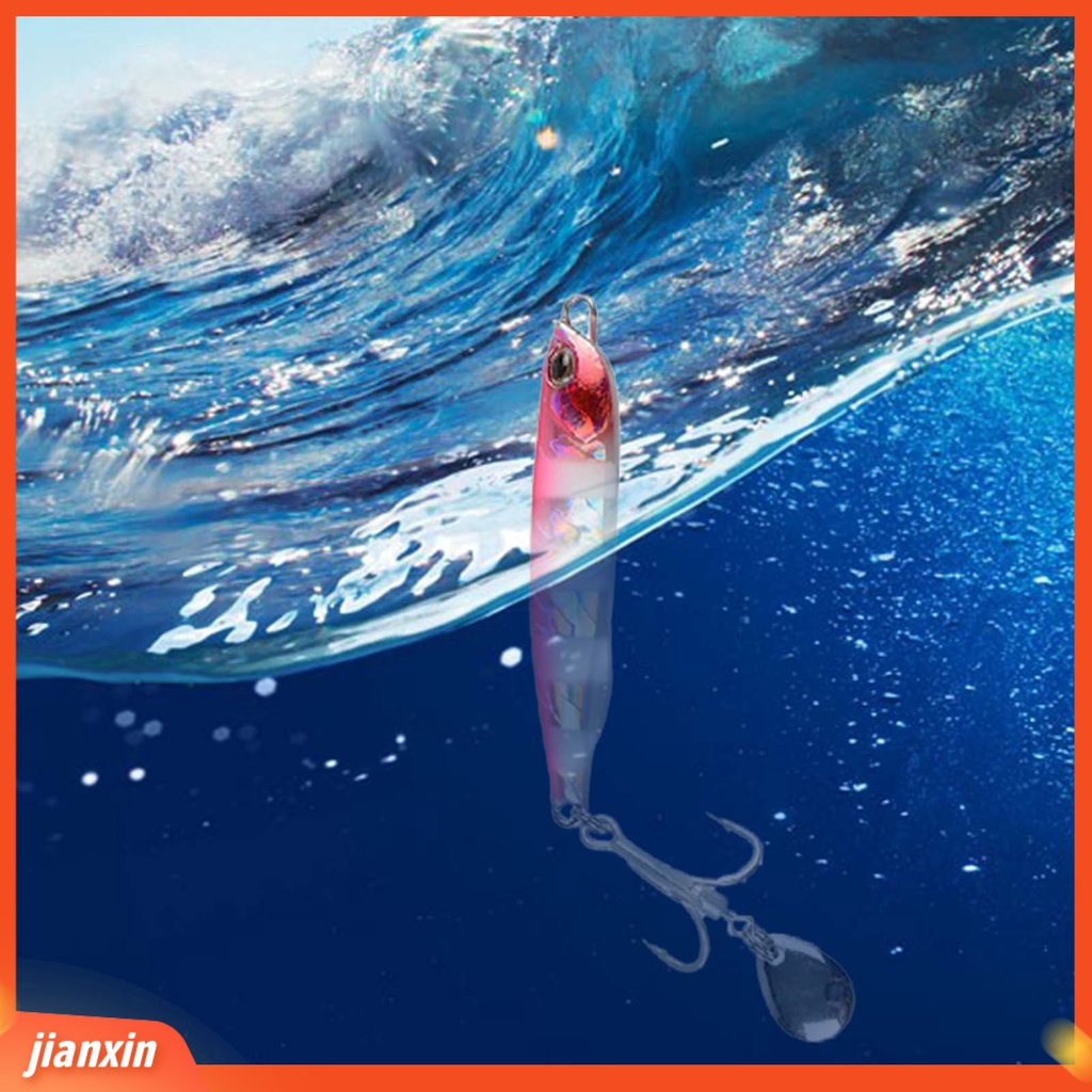 [Jianxin] 30g/7.5cm Memancing Umpan 3D Simulasi Fisheye Treble Hook Bercahaya Menggoda Logam Memancing Spanyol Buckthorn Plat Besi Memancing Luar Ruangan
