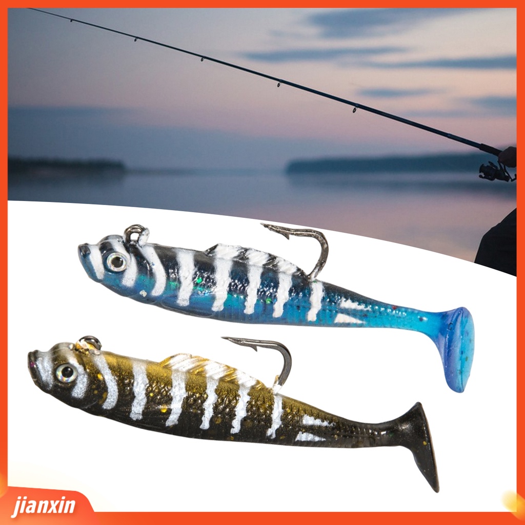[Jianxin] 6cm Memancing Umpan T Ekor Realistis 3D Simulasi Fisheyes Tajam Kait Warna Cerah Angling Universal Tenggelam Lembut Memikat Buatan Umpan Penggunaan Luar Ruangan