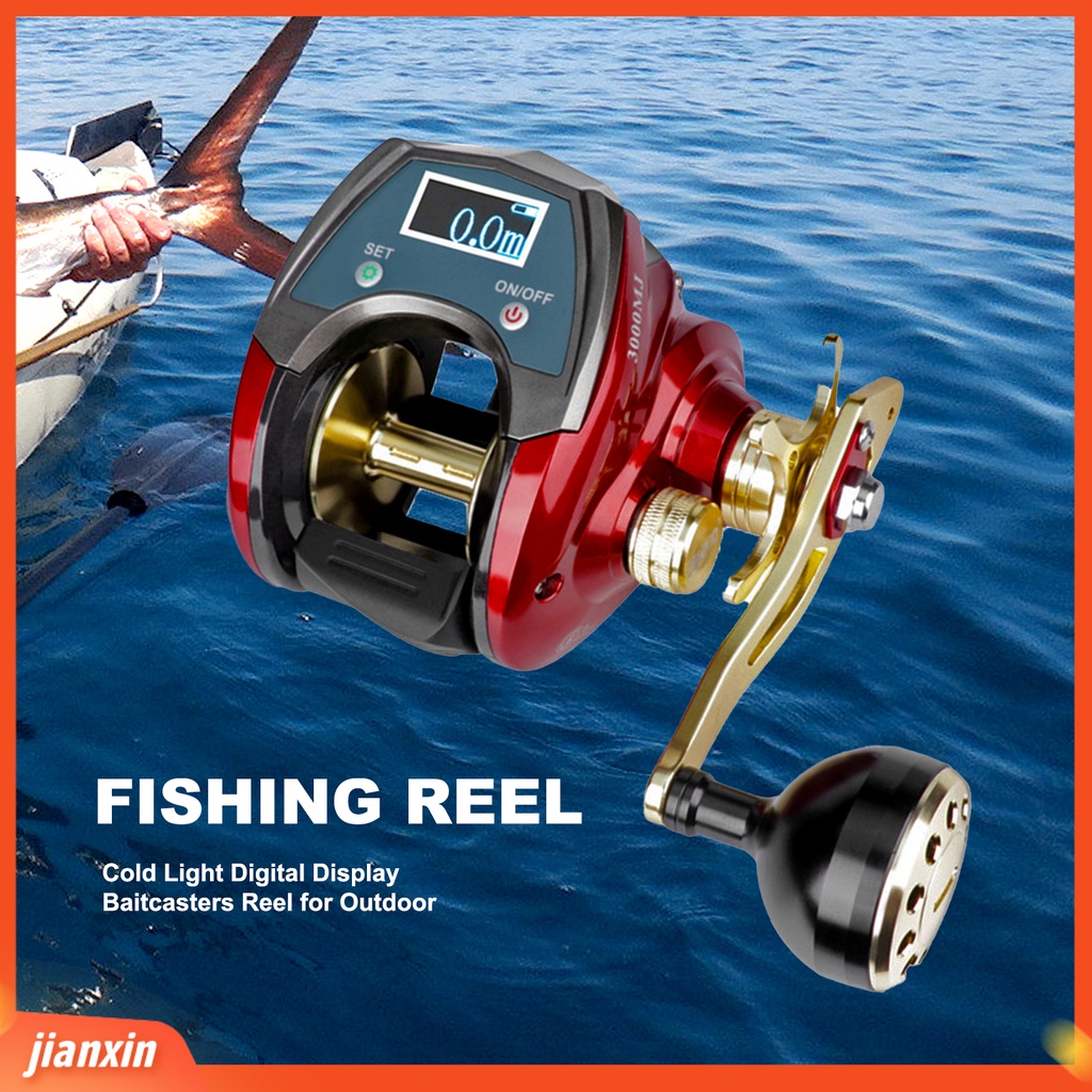 [Jianxin] Fishing Reel / Penggulung Senar Pancing Drag Anti Karat Akurat Dengan Display Digital