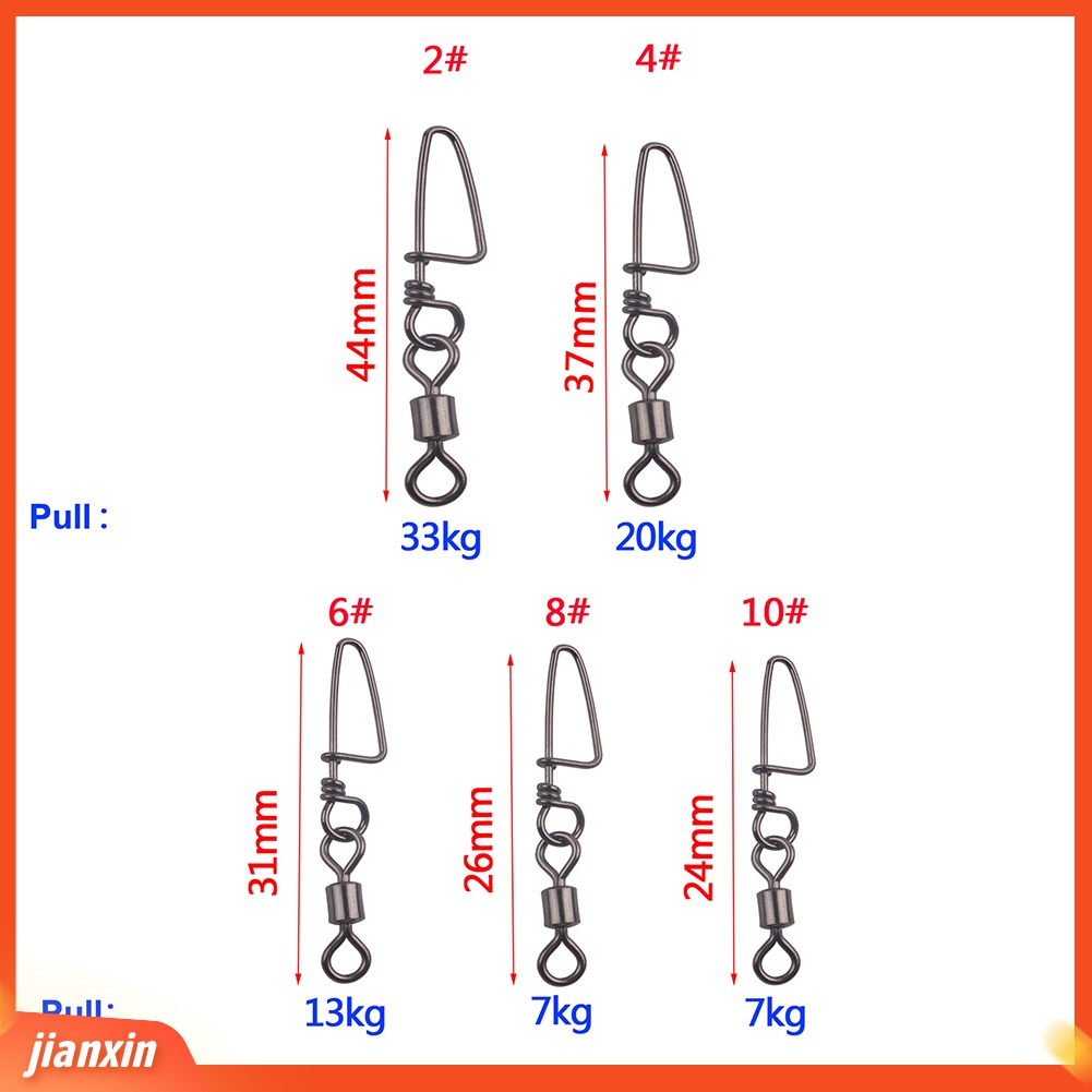 [Jianxin] 30pcs Kili-kili Pancing Barrel Swivel 8 Bentuk