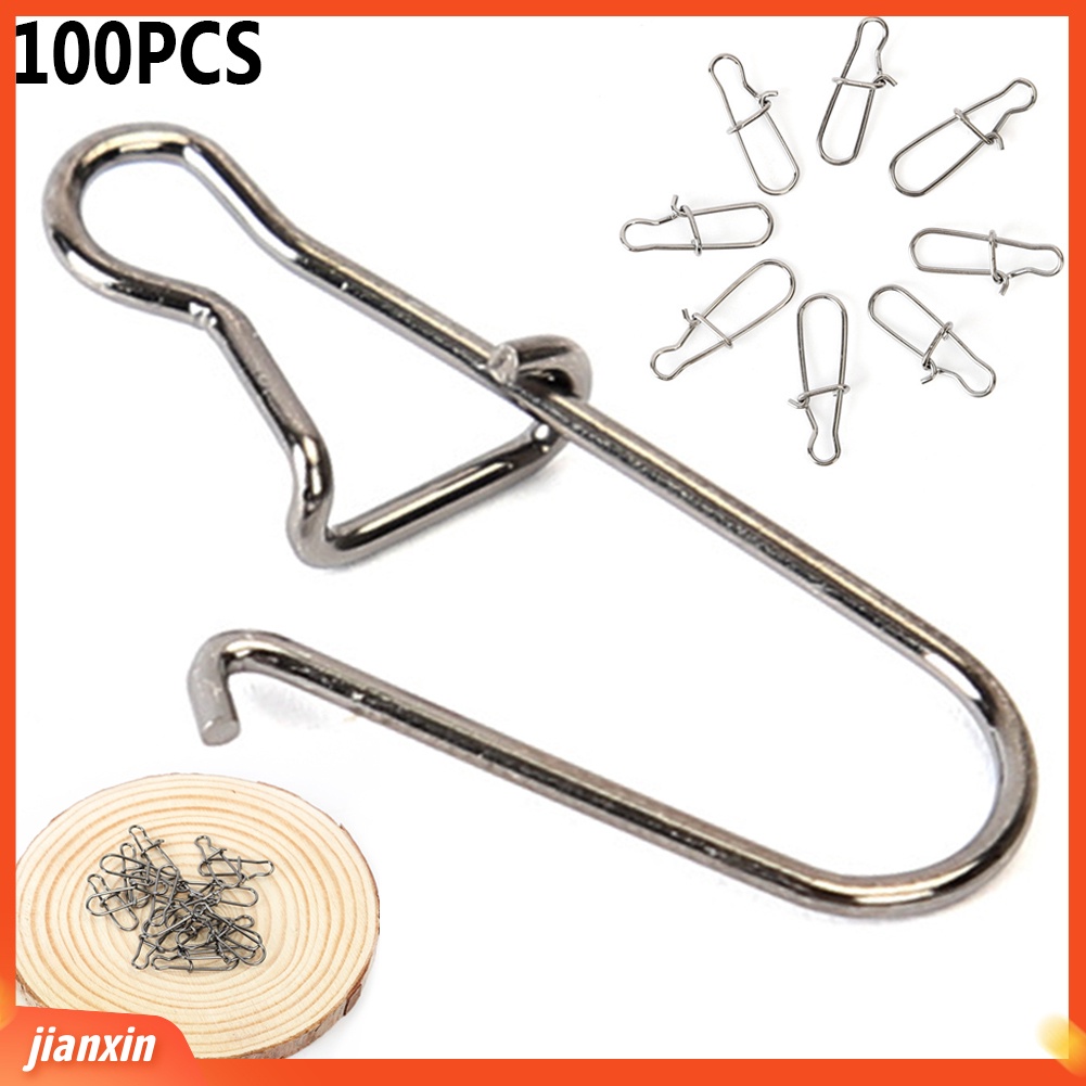 [Jianxin] 100pcs Kili-Kili Pancing Barrel Swivel Bahan Stainless Steel