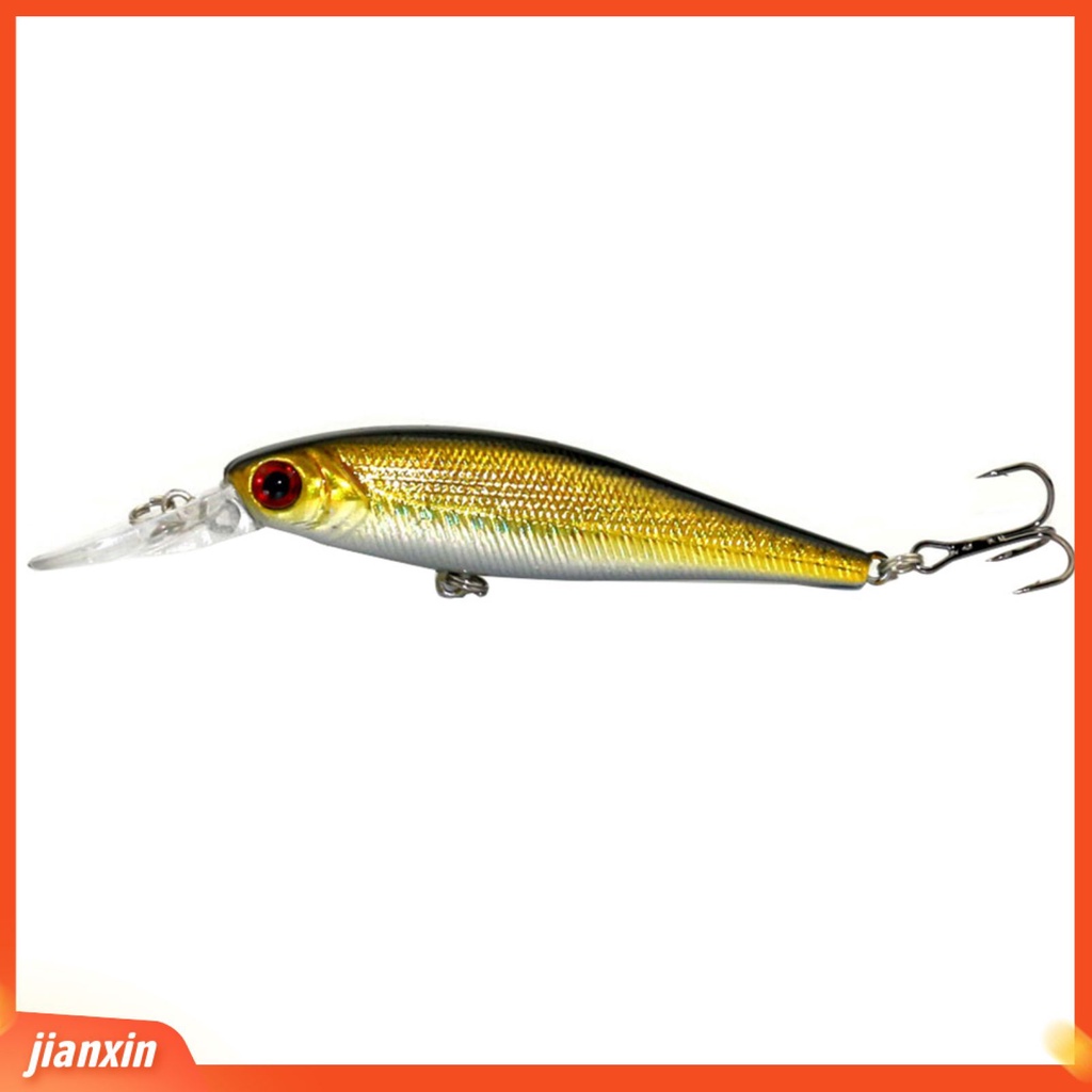 [Jianxin] 11cm Umpan Pancing Ikan Minnow Bergaris dengan Kail / Mata Pancing Treble