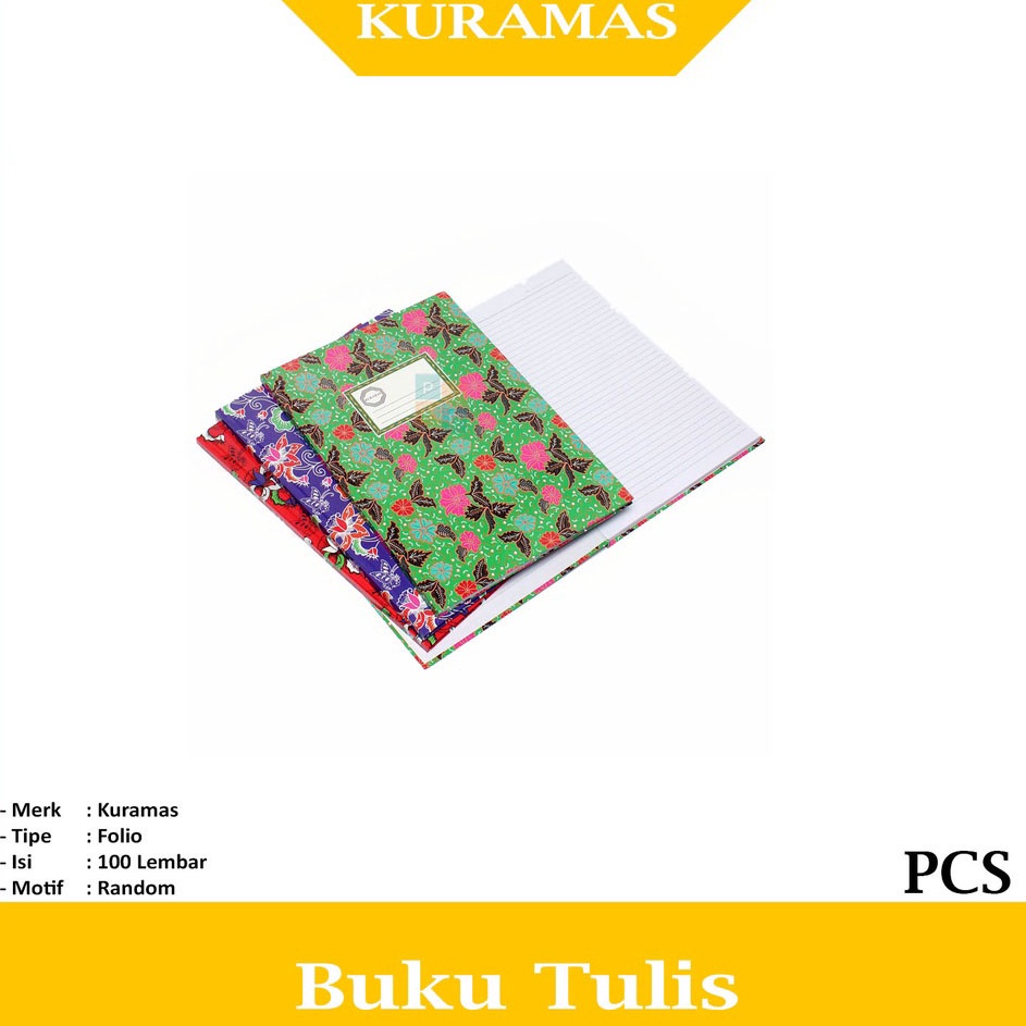 

8.8 KURAMAS - Buku Catatan Hard Cover Folio 100 Lembar - Pcs