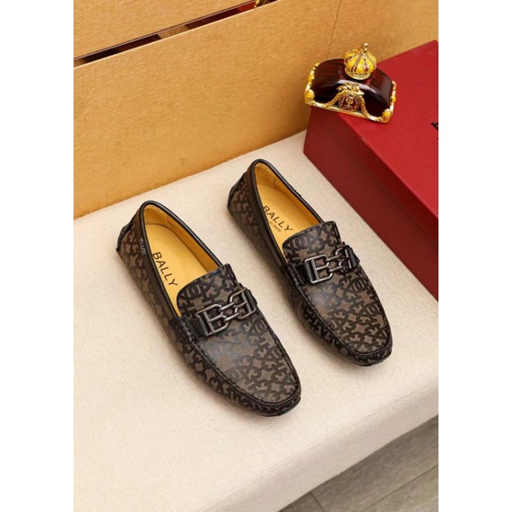 sepatu bally cowok sepatu loafer pria men shoes slip on tanpa tali new