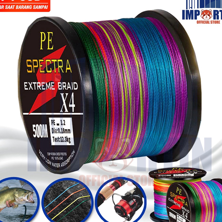 12.12 ✨SALE✨ Senar Pancing Kuat PE Spectra X4 X8 Max Power Multicolor 300M-500M/ Benang Pancing Kuat