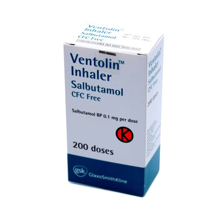 VENTOLIN INHALER 100 MCG 200 DOSIS/ SALBUTAMOL/SESAK NAFAS / ASMA