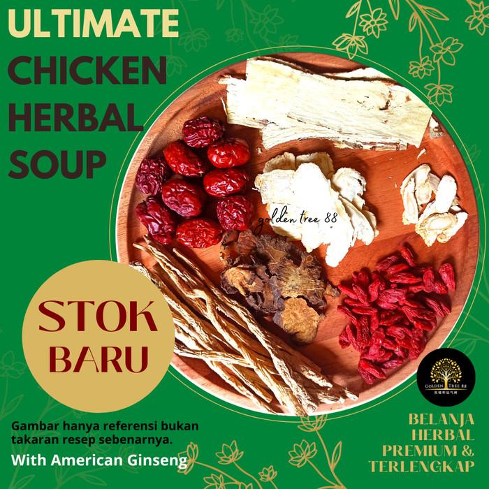 

Premium Ultimate Chinese Chicken Herbal Soup with American Ginseng Ori Best Seller