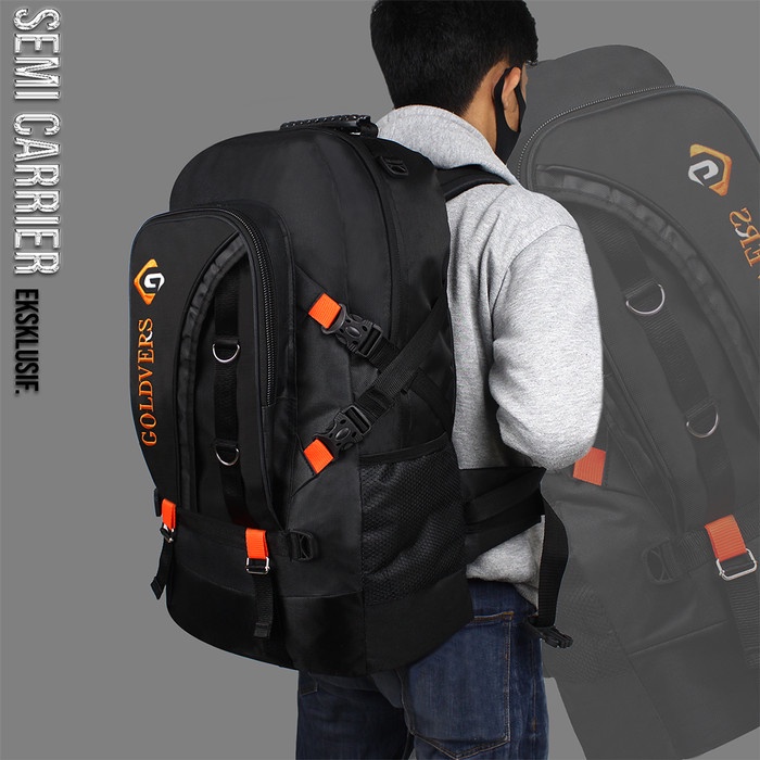 tas ransel Ransel jumbo terbaru / Ransel gunung pria dan wanita / Tas touring /. - Hitam(G1B7) terla