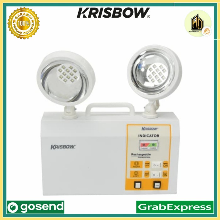Terlaris Krisbow Lampu Darurat Twin Spot Led / Emergency Lamp 2 Apot Krisbow