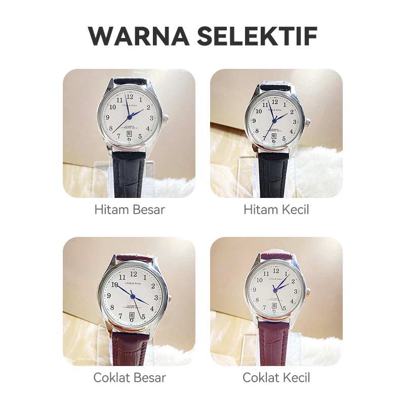 Jam Tangan Pria Bisnis Tahan Anti Air Casual Analog Quartz Pu Leather Fashion Import/Jam Tangan Couple