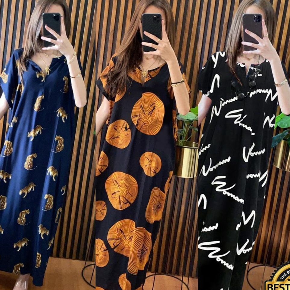 ✨11.11✨ Pakaian Wanita Daster Longdres Panjang Busui Motif Leopard