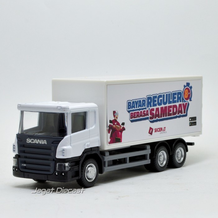 FLASH SALE UNI CAR SCANIA MAINAN TRUK KURIR DHL JNE SICEPAT WAHANA ANTERAJA JNT 2 TERLARIS