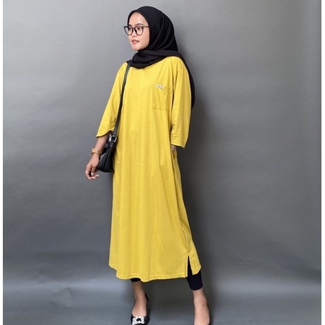 RAABIHA Kyla Dress Shirt (Kaos Dress) | Mididress Kaos | Tunik Kaos