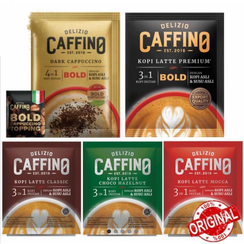 

Caffino Delizio kopi latte instan 3in1 1 Renceng/10 sachet