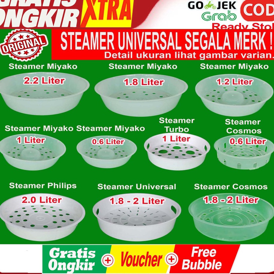 ORIGINAL% Steamer Wadah Kukusan Rice Cooker Magic Com Miyako dan Merk Lainnya 0.6 1.0 1.2 1.8 2 2.2 