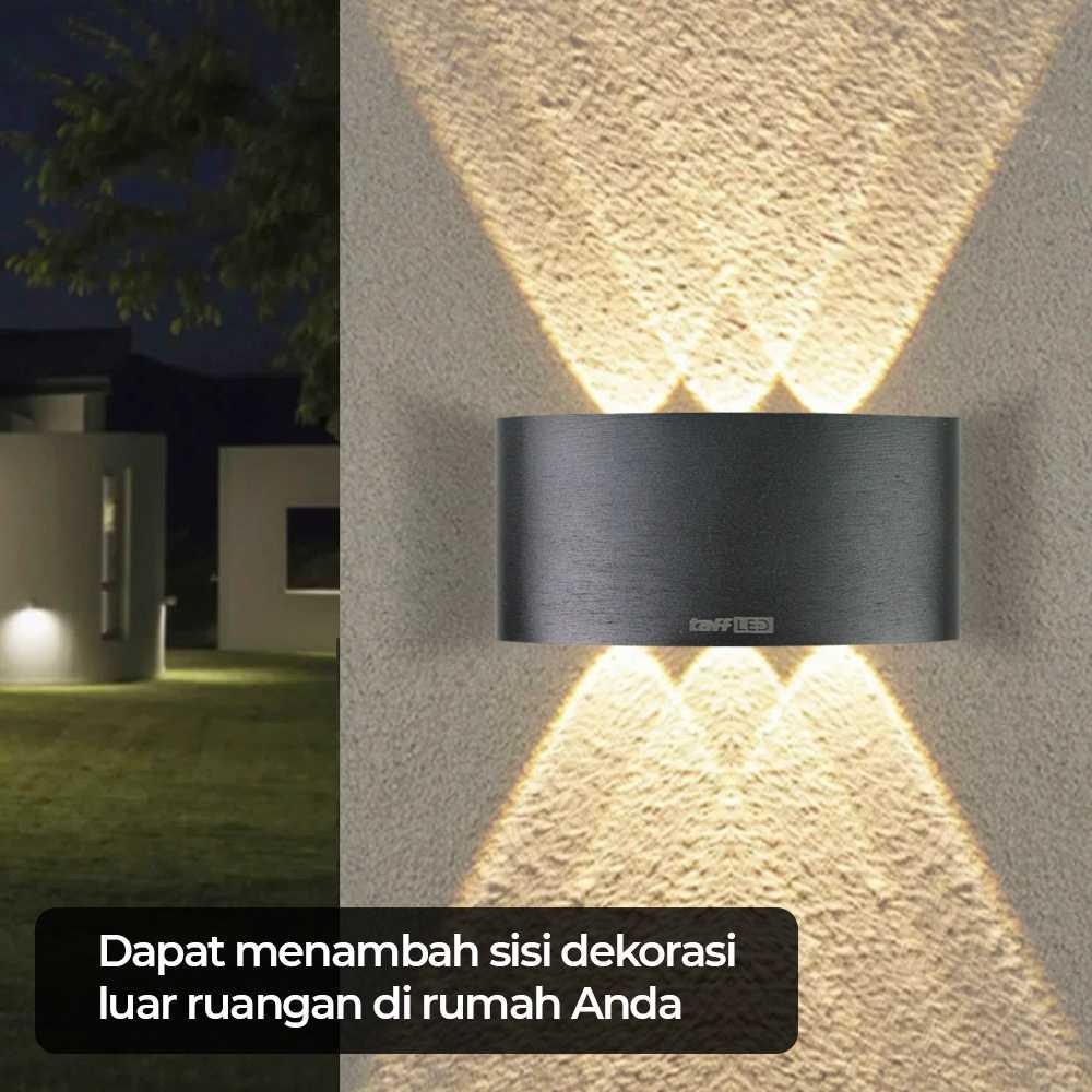 TaffLED Lampu Dinding Hias Outdoor Modern Aluminium 6W 6LED Warm White - D336-3