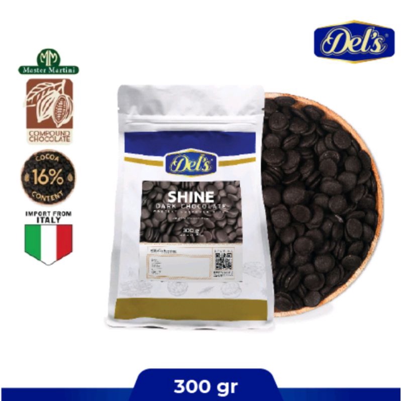 

DEL'S SHINE DARK CHOCOLATE COIN 300 GR HALAL - coklat coumpound koin 300gr