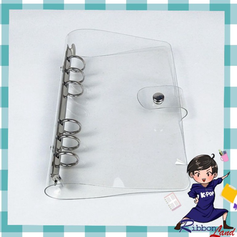 

Terbaru dan terlaris A6 Cover Binder Notebook Diary Premium PVC Transparan ( Tebal ) 6 Ring