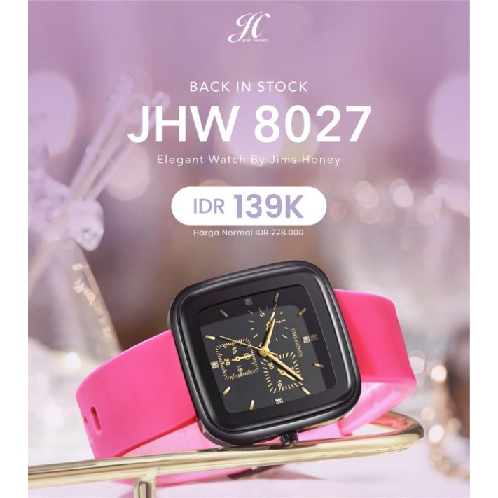 JIMS HONEY JT 8027 JAM TANGAN PRIA WANITA KODE 8027 JIMS HONEY FREE BOX EXCLUSIVE + BATERAI (BISA CO