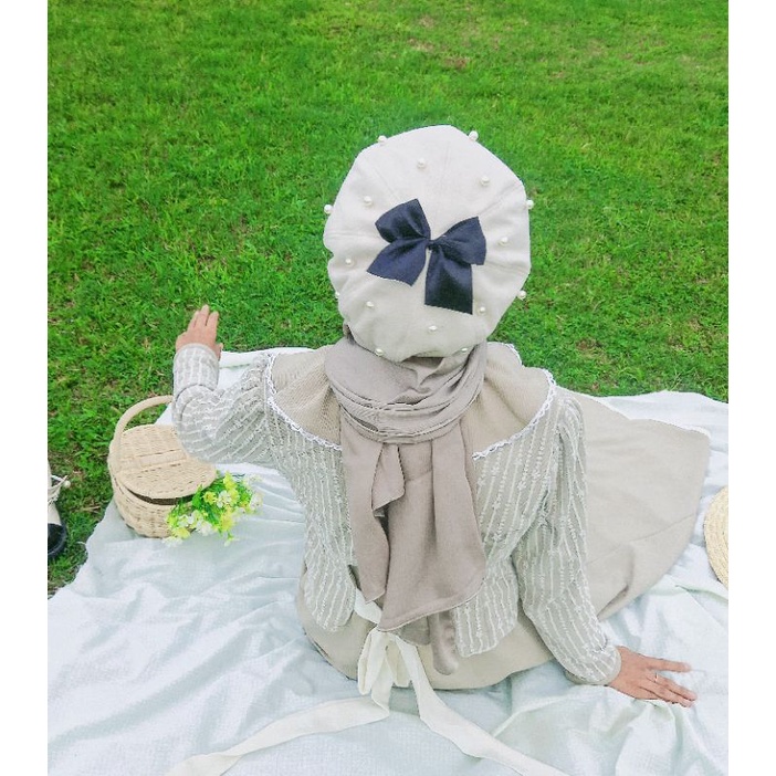 topi bucket ribbon/topi vintage aesthetic