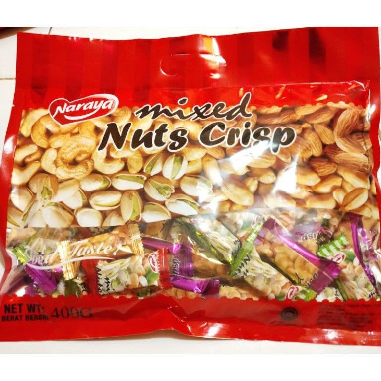 

Kirim langsung Naraya Mixed Nuts Crisp 400gr - tengteng kacang /ten teng /tenteng/ tingting kacang 78