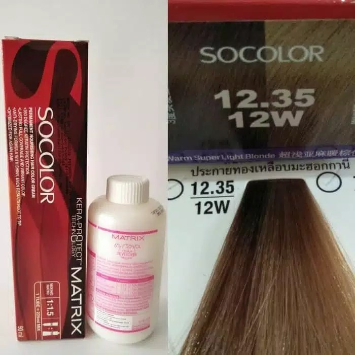 paket cat matrix socolor 12.35 12W warm super light blonde so color