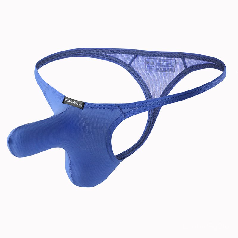 Sexy Mens Penis Low Waist Underwear Male Cool Ice Silk Sexy Elephant Nose Big Pouch Thongs Panties G