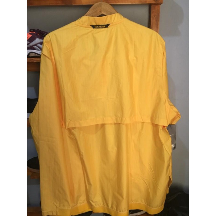 Jaket Zipper Parasut Nike Michigan Jordan Kuning Original