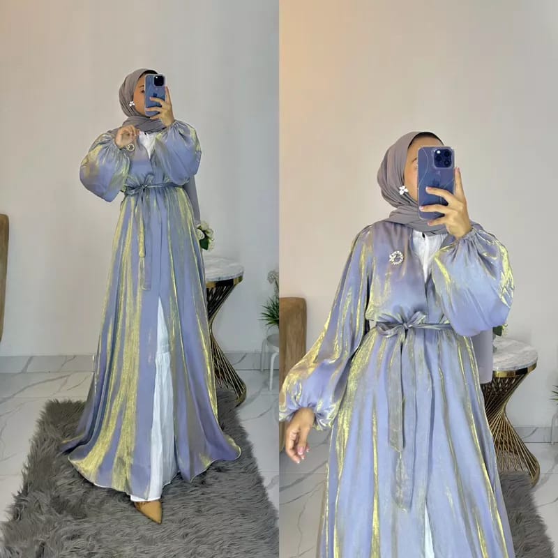 Shimmar Outer Wanita Panjang Outfit Wanita Muslim